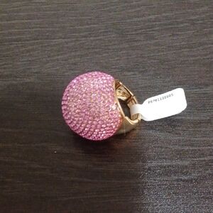Elegant Pink Crystal Dome Ring